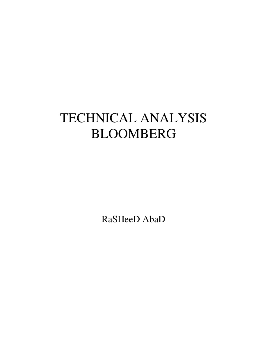 Technical Analysis PDF Download