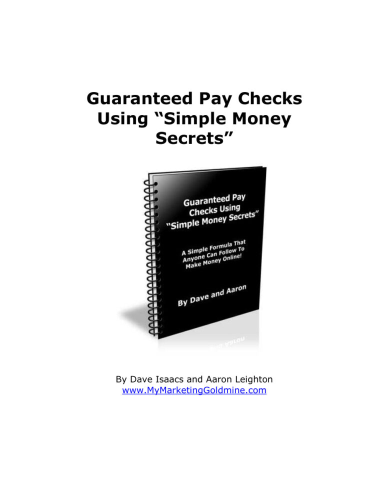 Guaranteed Pay Checks PDF Download – Unknown Author