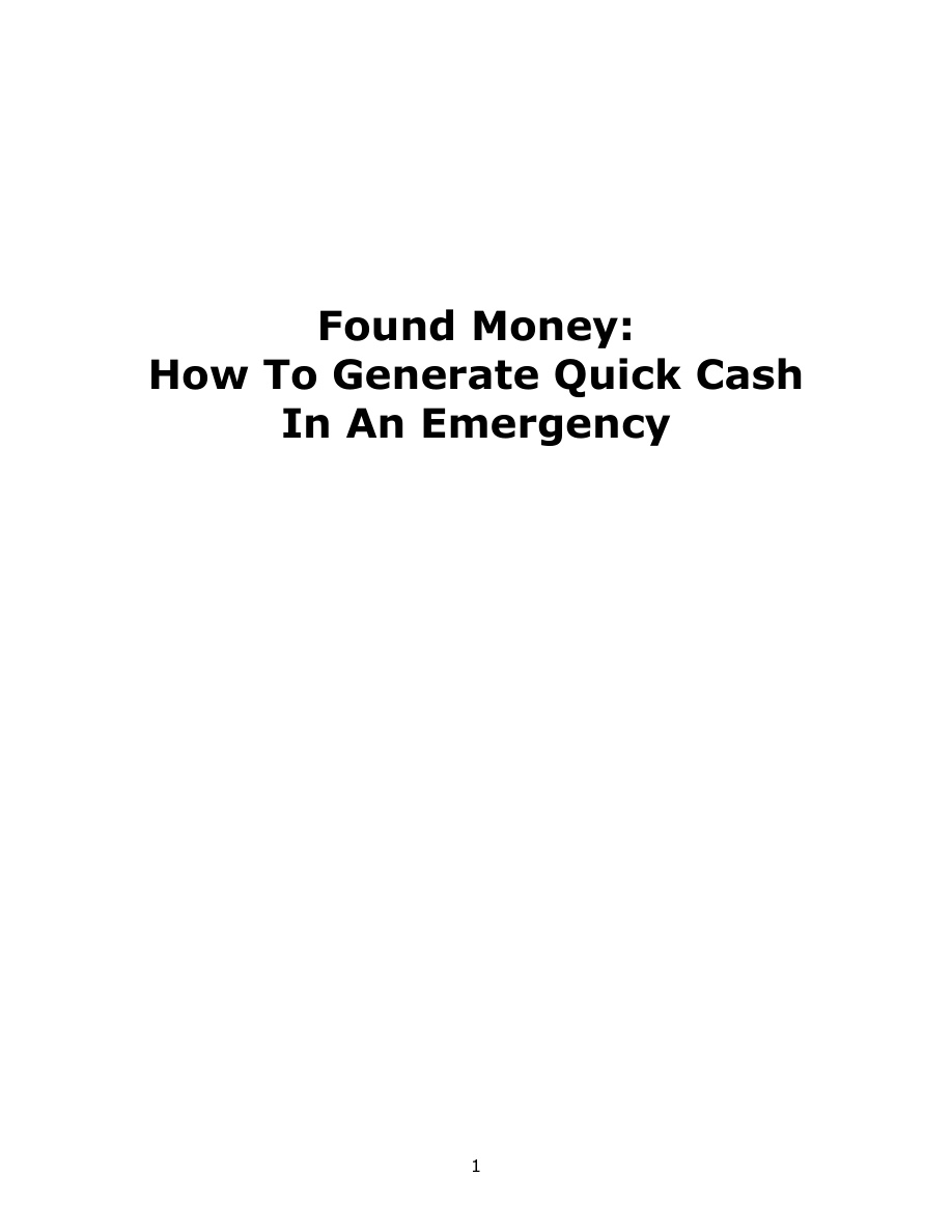 Found Money PDF Download