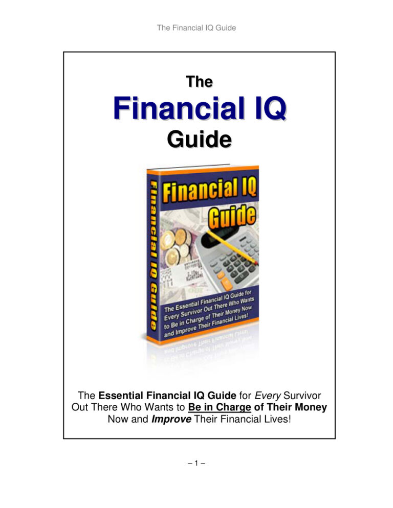 6882077028625 the financial iq guide the essential financial iq guide for every survivor out there who wants to be in charge of their money now and improve their financial lives Kitap Kapağı