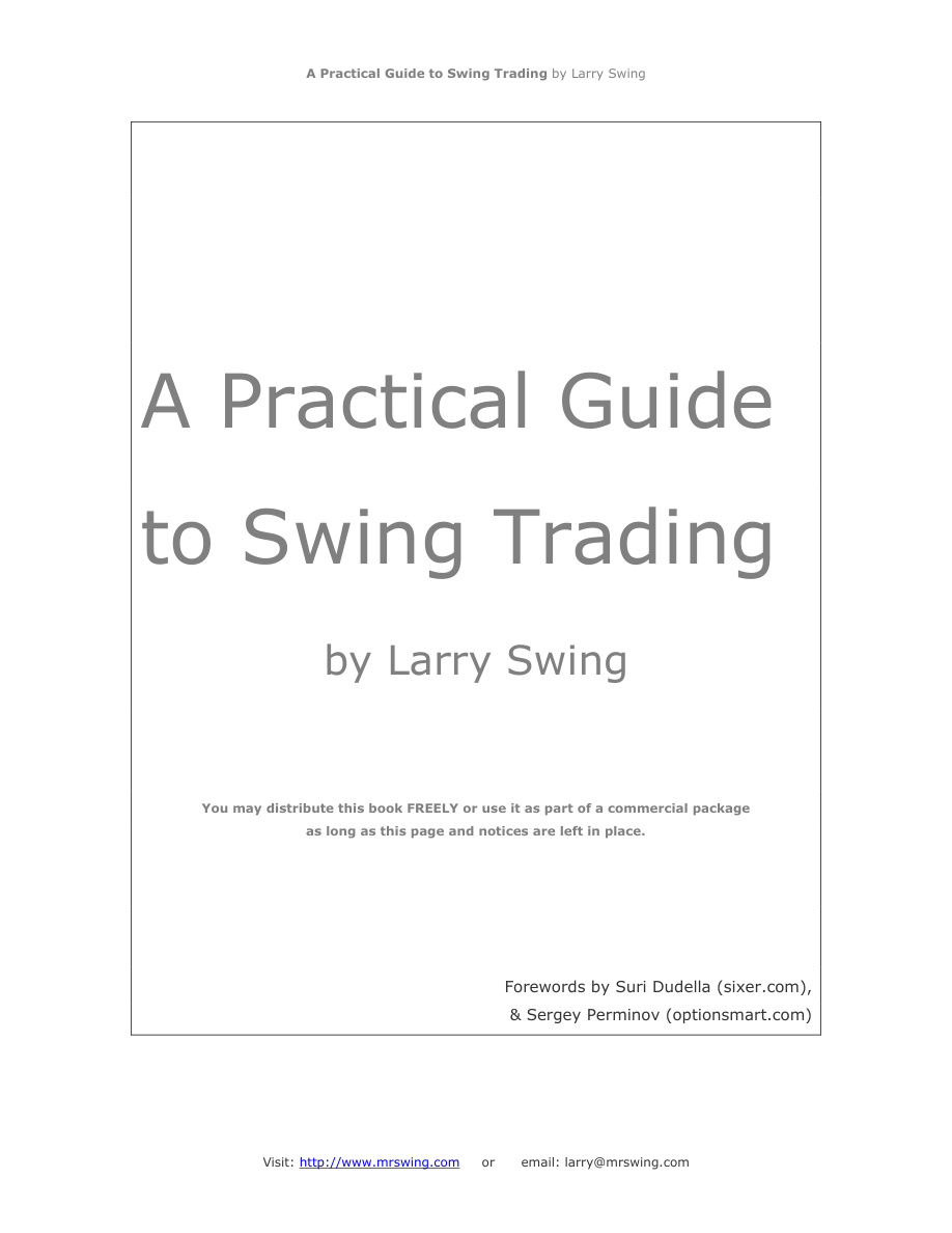 A Practical Guide to Swing Trading PDF Download