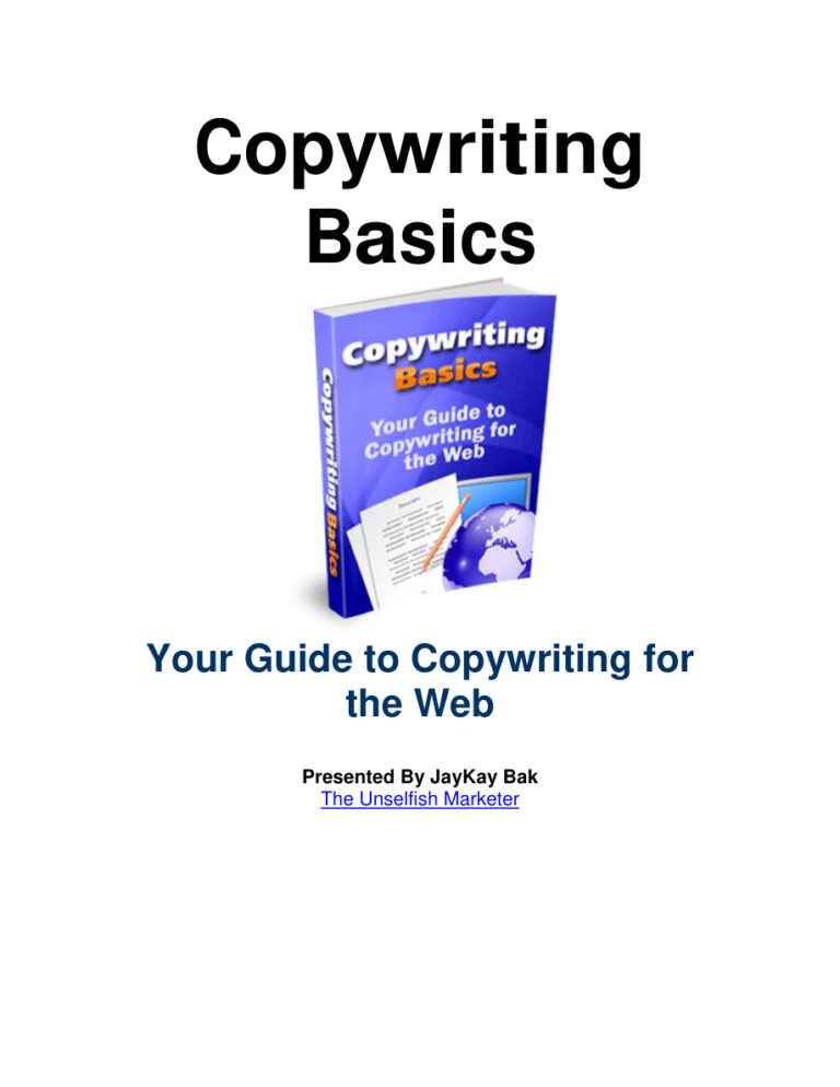 Copywriting Basics PDF Download – Unknown Author
