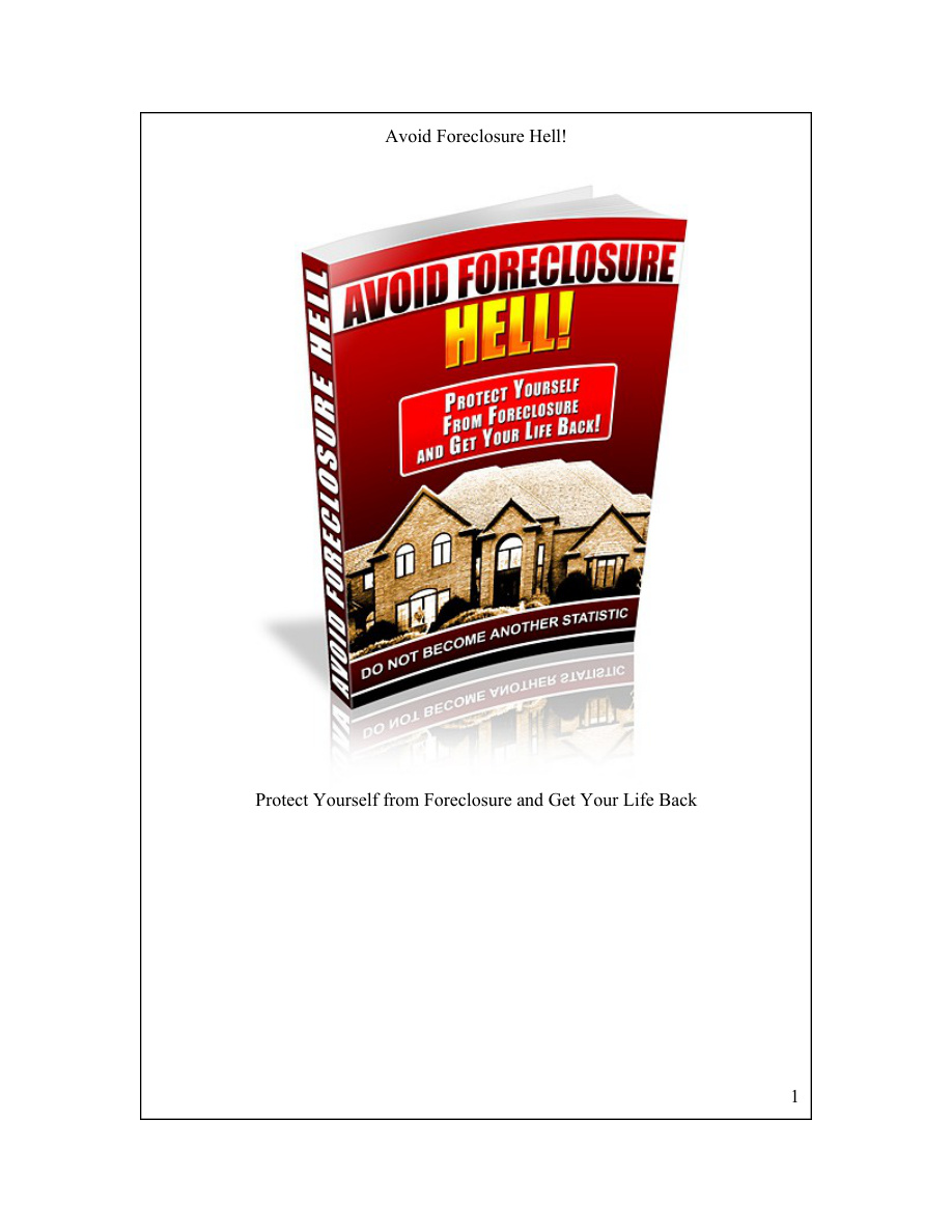 Avoid Foreclosure Hell PDF Download
