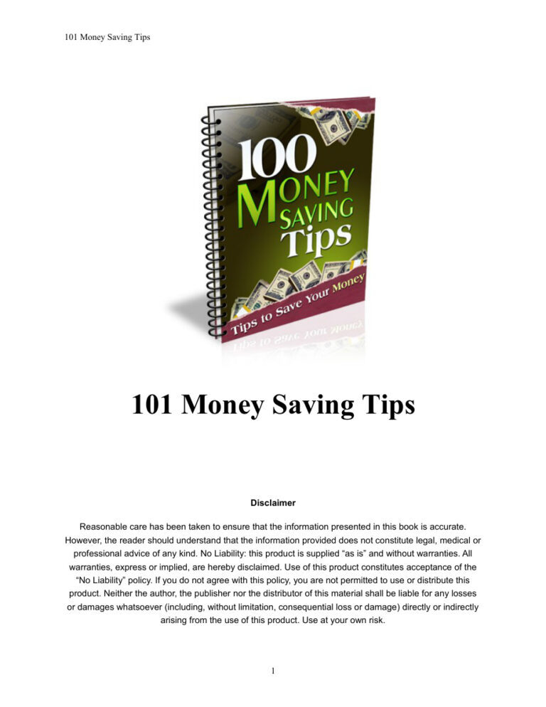 688268f5de8f5 101 money saving tips tips to save your money Kitap Kapağı
