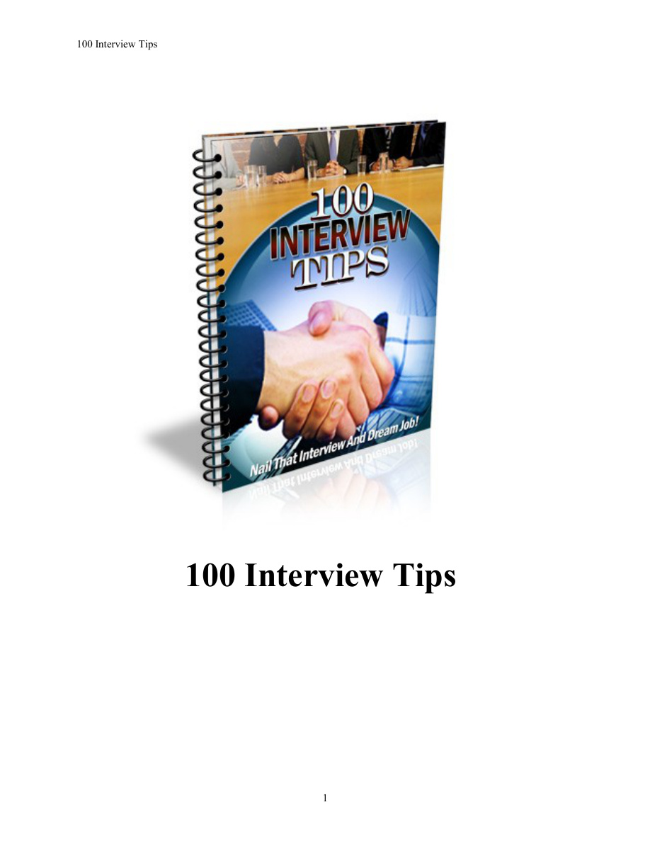100 Interview Tips PDF Download
