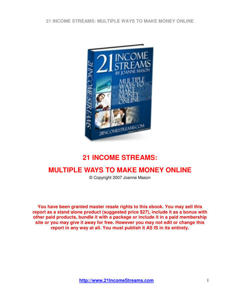 21 Income Streams PDF Download – Unknown Author