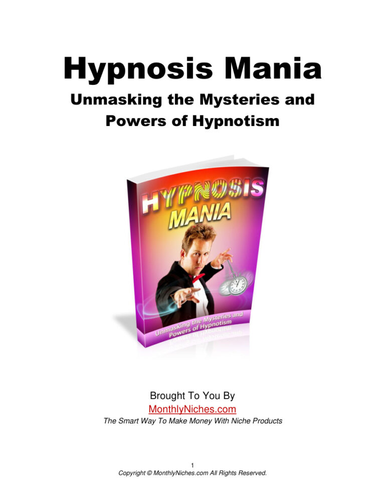 Hypnosis Mania PDF Download – Unknown Author