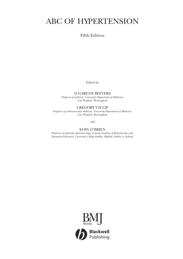 ABC of Hypertension PDF Download – Gareth Beevers