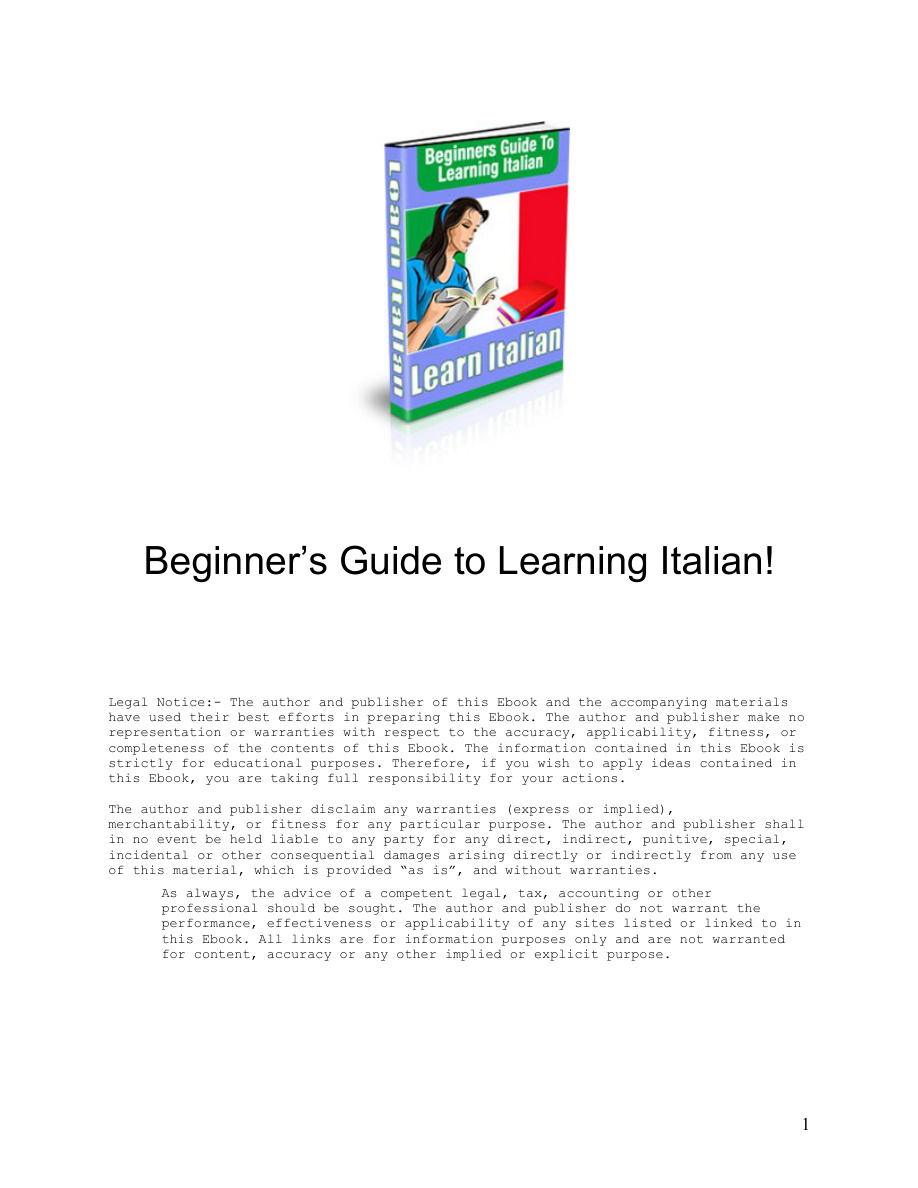 Learning Italian PDF Download
