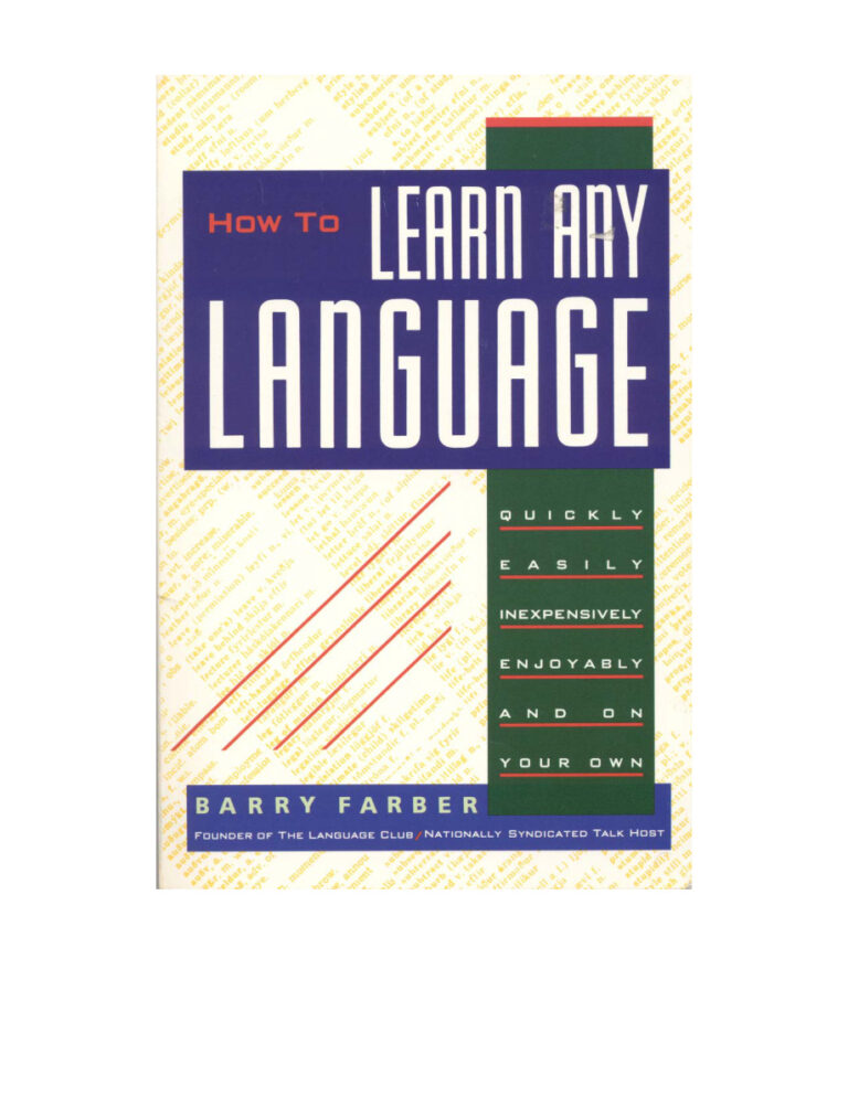 6885be87d90d0 barry farber book how to learn any language Kitap Kapağı