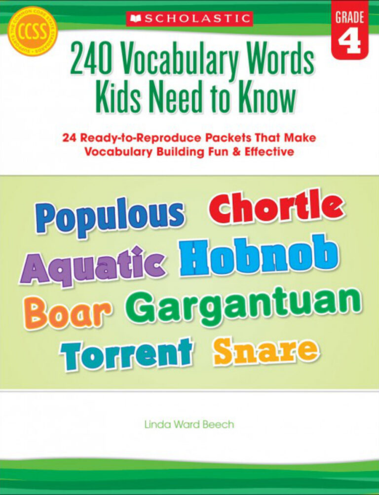 6885d50fa98af scholastic teaching resources 240 vocabulary words kids need to know grade 4 Kitap Kapağı
