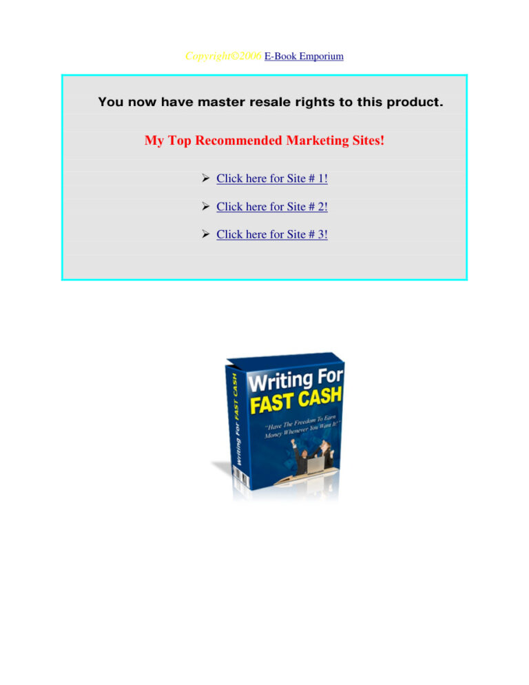 Writing for Fast Cash PDF Download – Unknown Author