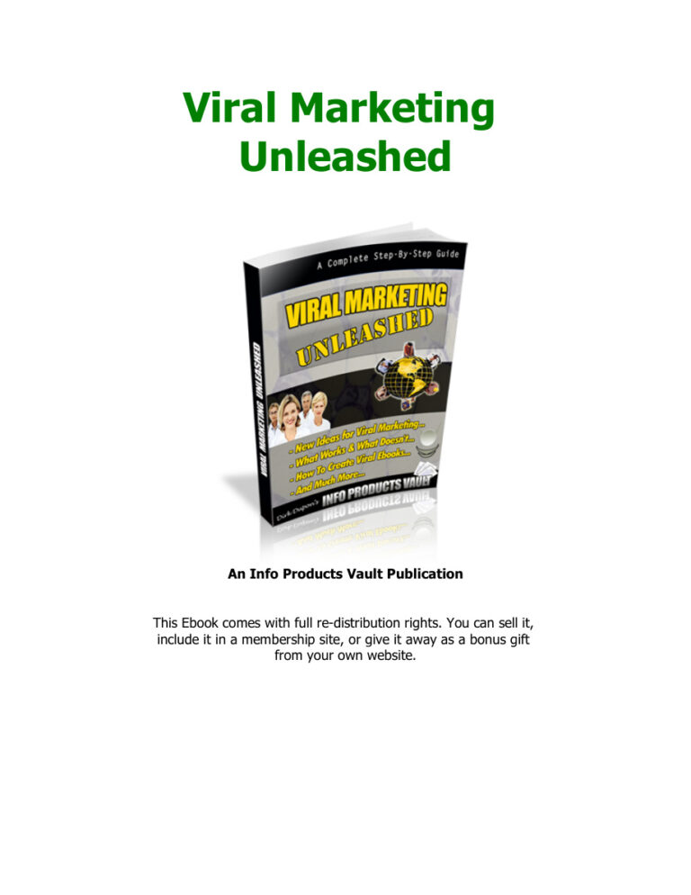 Viral Marketing Unleashed PDF Download – Unknown Author