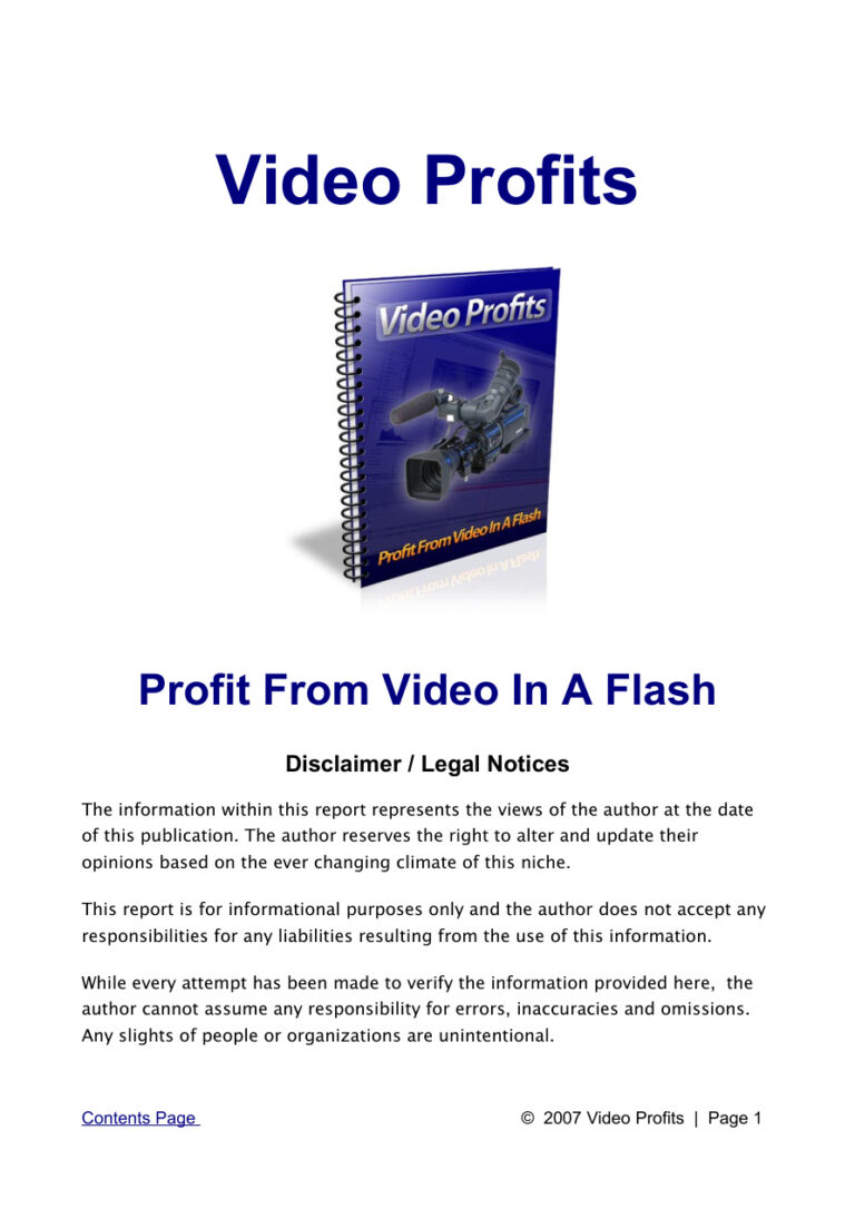 Video Profits PDF Download – Unknown Author