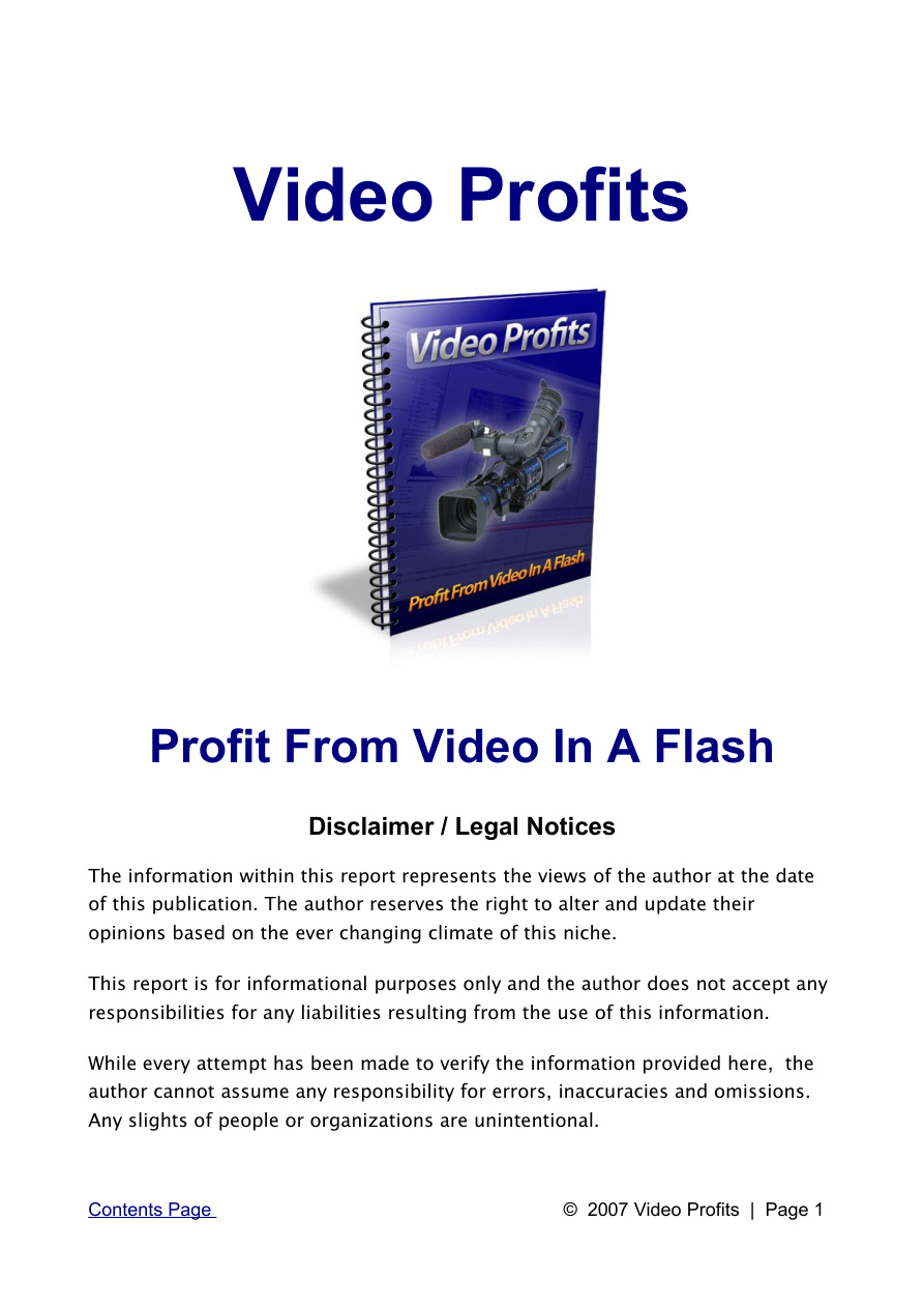 Video Profits PDF Download