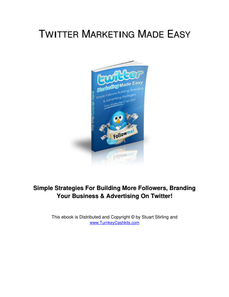 Twitter Marketing Made Easy PDF Download – Unknown Author