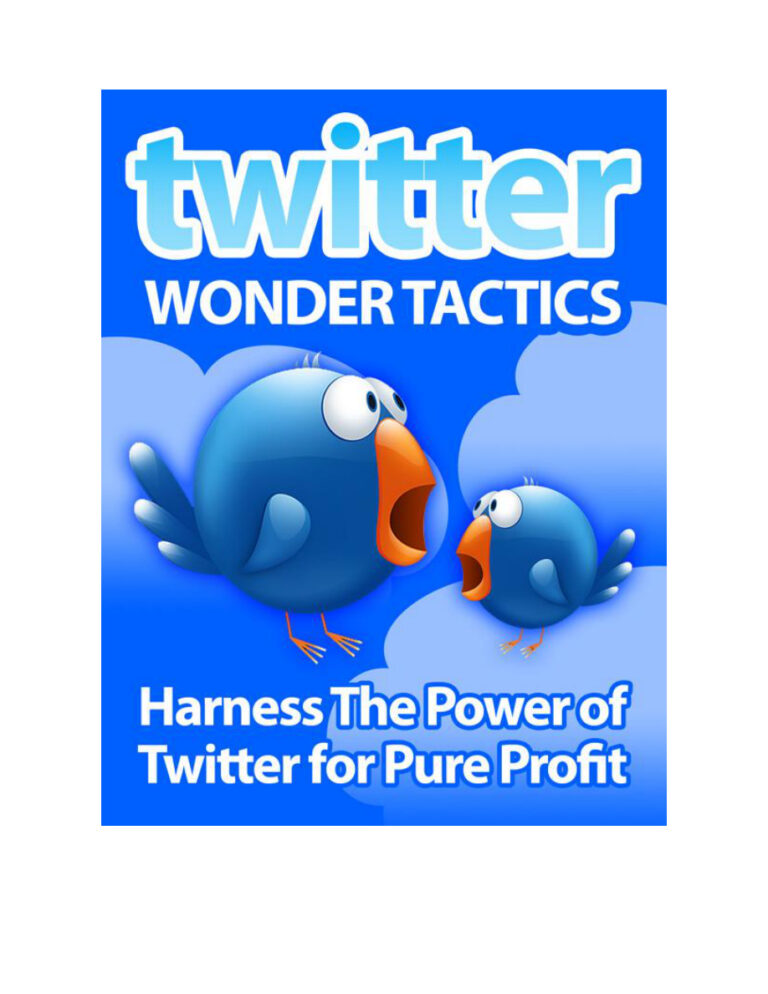 Twitter Wonder Tactics PDF Download – Unknown Author