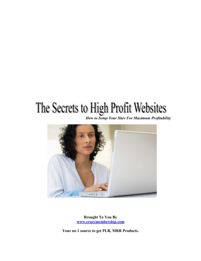 The Secrets to High-Profit Websites PDF Download – Unknown Author