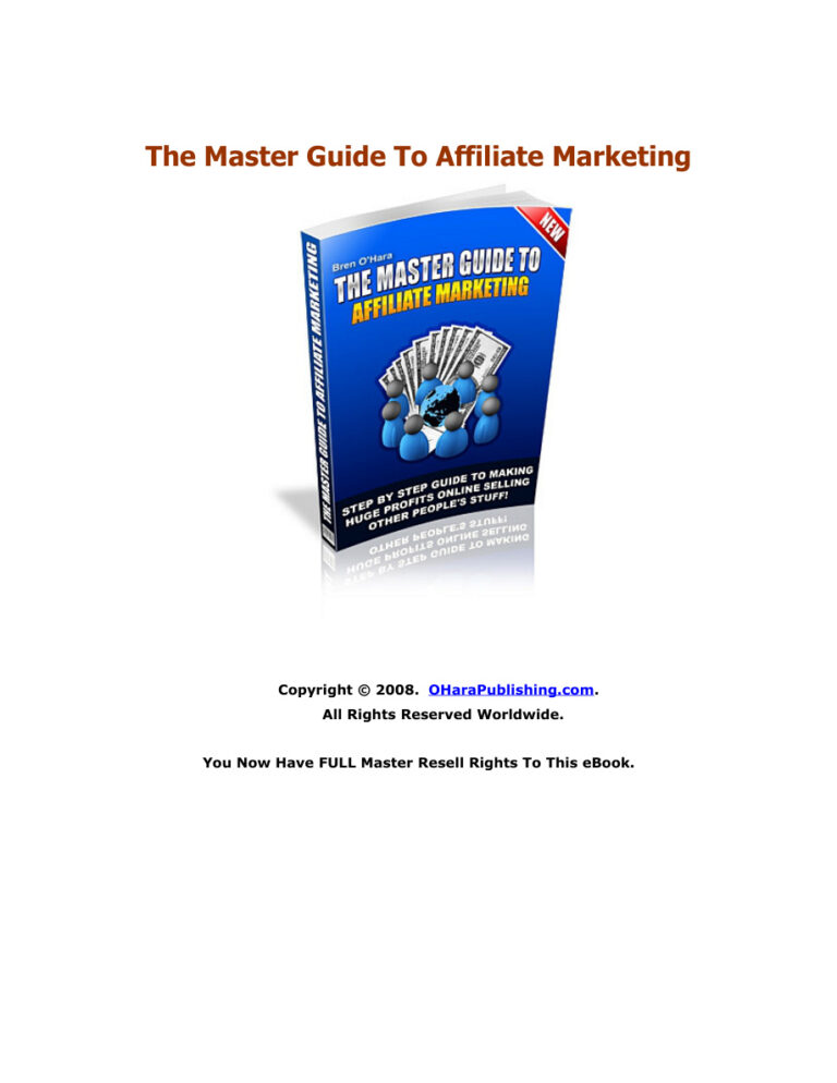 The Master Guide to Affiliate Marketing PDF Download – Unknown Author