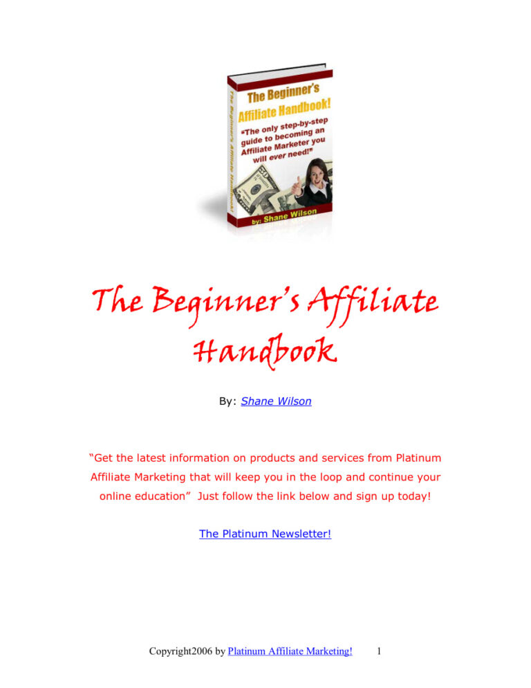 The Beginner’s Affiliate Handbook PDF Download – Unknown Author