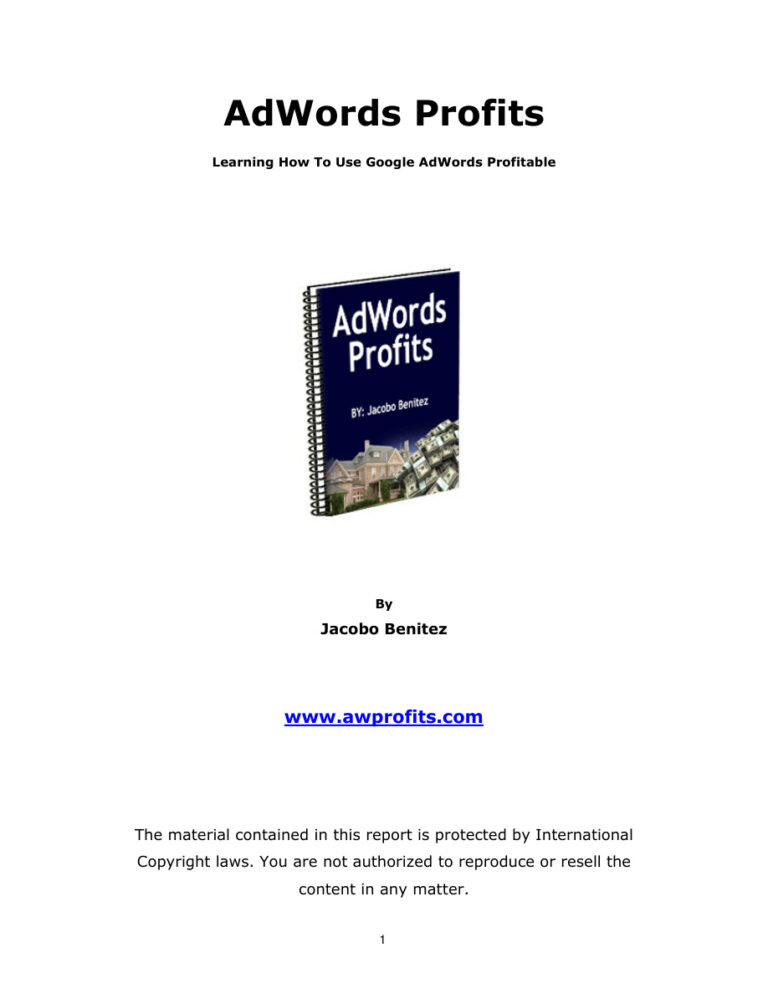 Adwords Profits PDF Download – Unknown Author