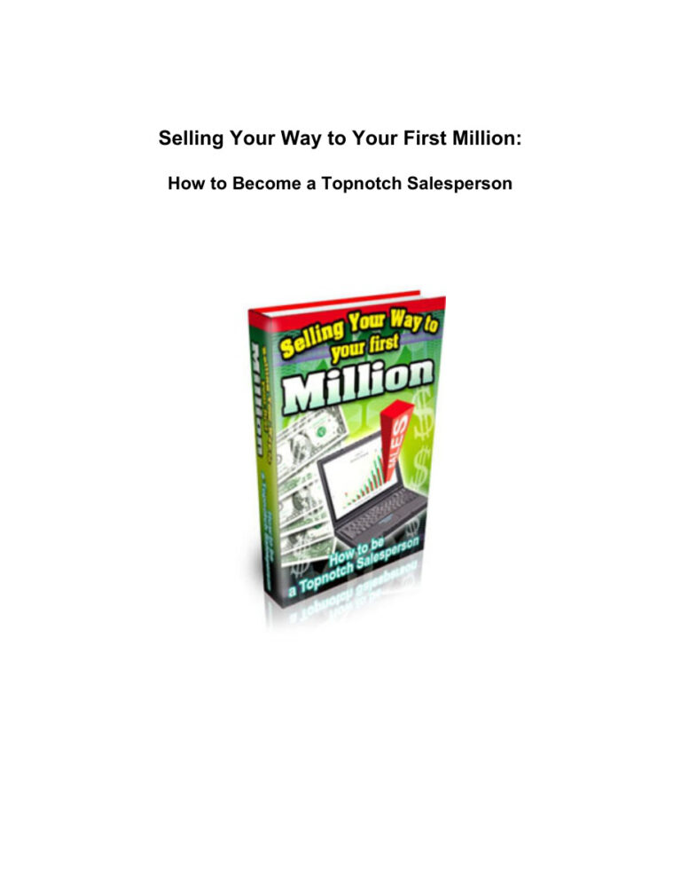 Selling Your Way to Your First Million PDF Download – Unknown Author