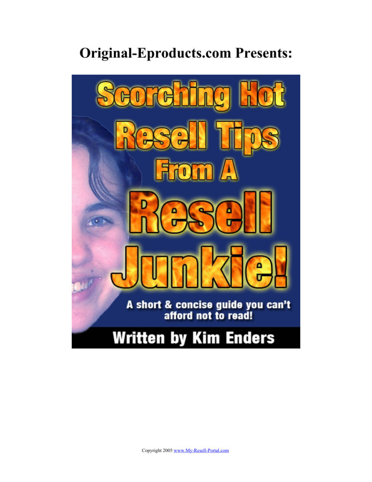 Scorching Hot Resell Tips PDF Download – Unknown Author