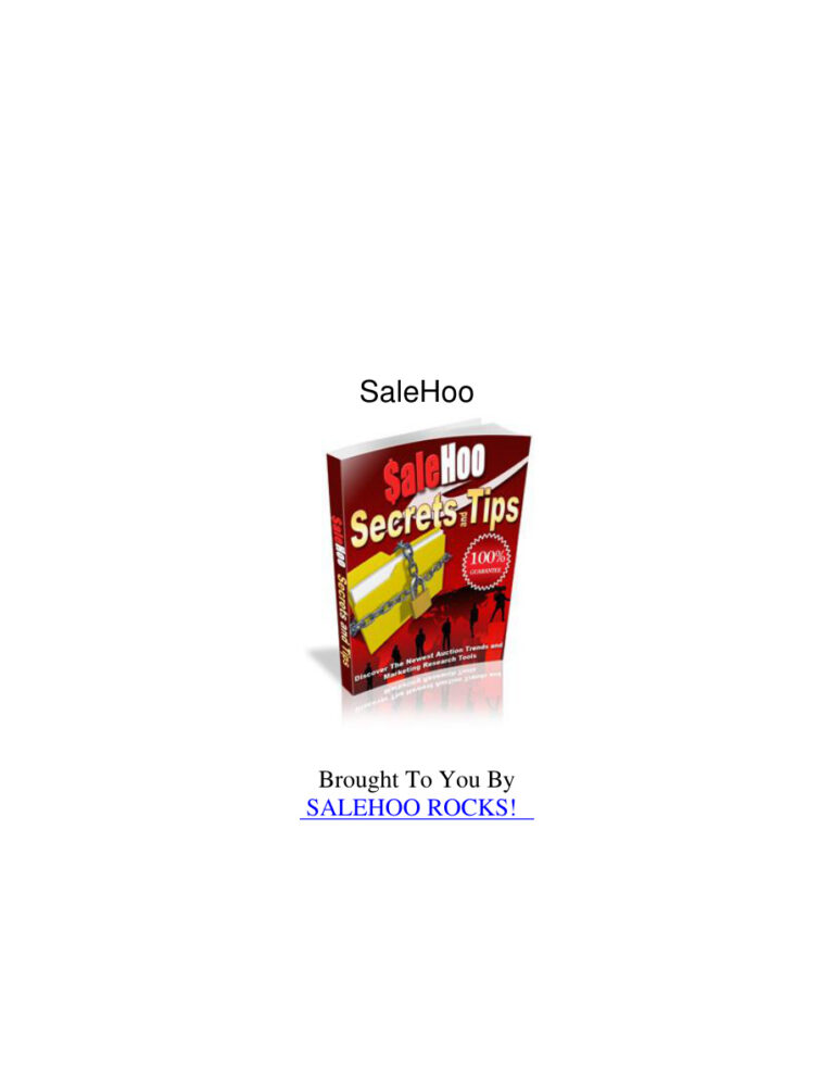 Salehoo Secrets PDF Download – Unknown Author
