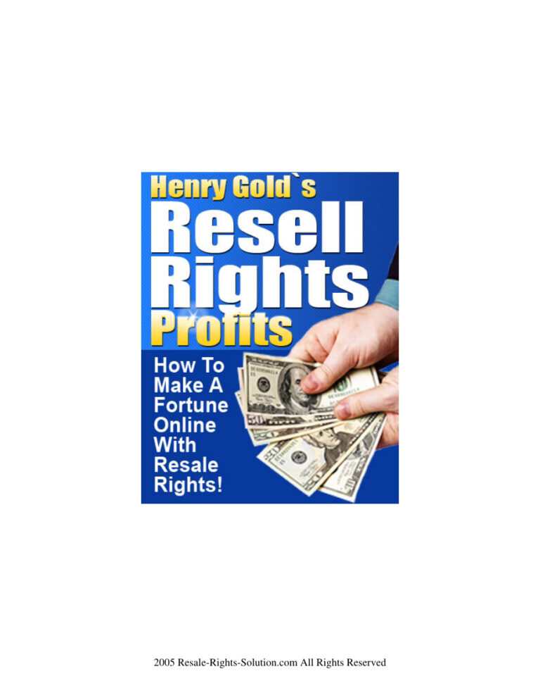 Resale Right Profits PDF Download – Unknown Author