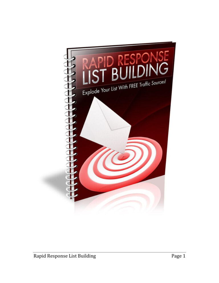 Rapid Response List Building PDF Download – Unknown Author