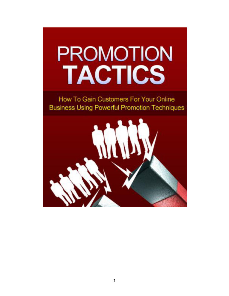 Promotion Tactics PDF Download – Unknown Author