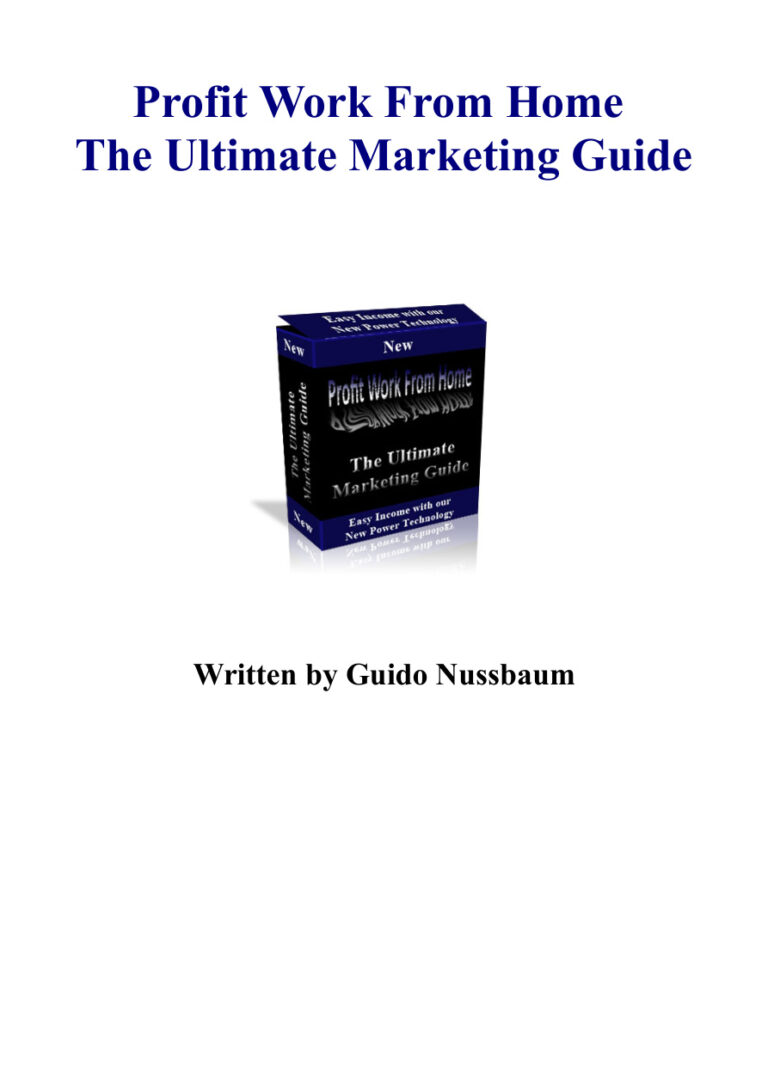 Profit: Work from Home PDF Download – Unknown Author