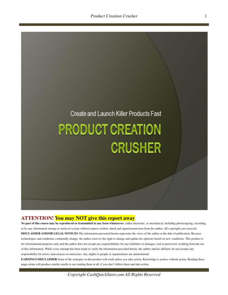 Product Creation Crusher PDF Download – Unknown Author