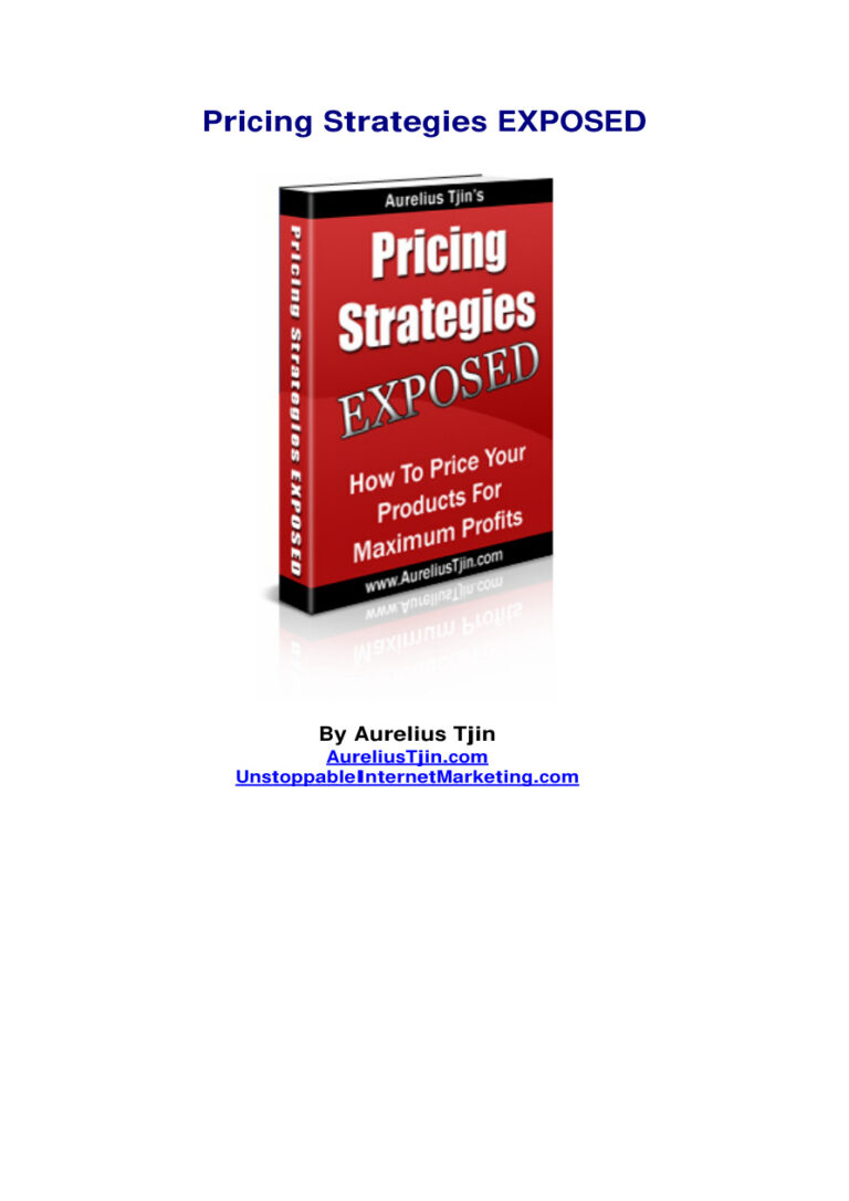 Pricing Strategies Exposed PDF Download – Unknown Author