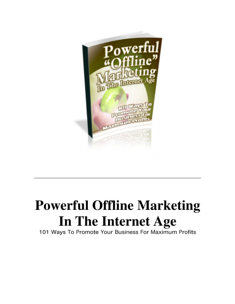 Powerful Offline Marketing in the Internet Age PDF Download – Unknown Author