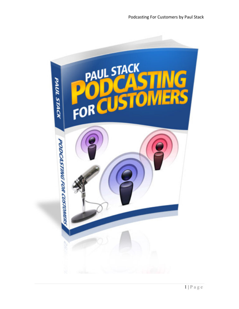 Podcasting for Customers PDF Download – Paul Stack