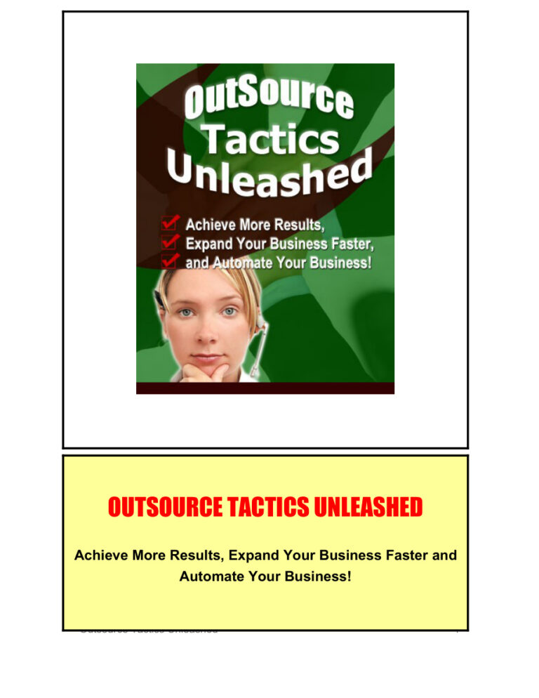 Outsource Tactics Unleashed PDF Download – Unknown Author