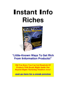 688a95b059f5f instant info riches little known ways to get rich from information products Kitap Kapağı