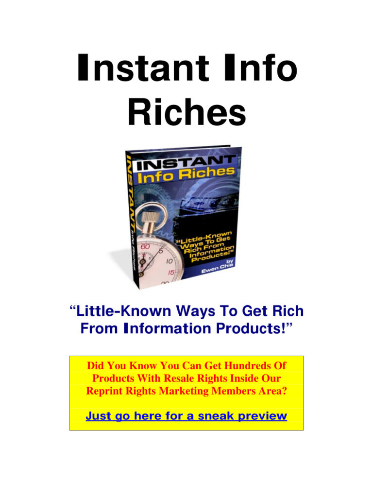 Instant Info Riches PDF Download – Unknown Author