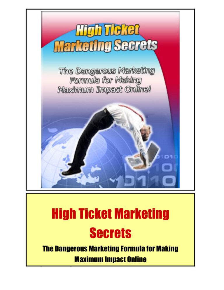 High Ticket Marketing Secrets PDF Download – Unknown Author
