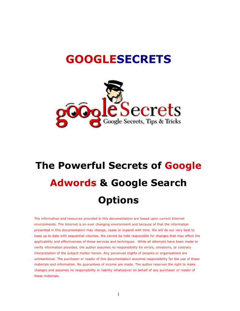 Google Secrets Tips and Tricks PDF Download – Unknown Author
