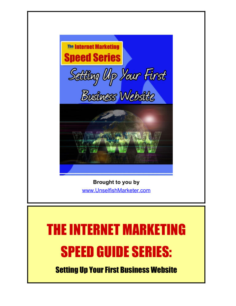 Setting Up Your First Business Website PDF Download – Unknown Author