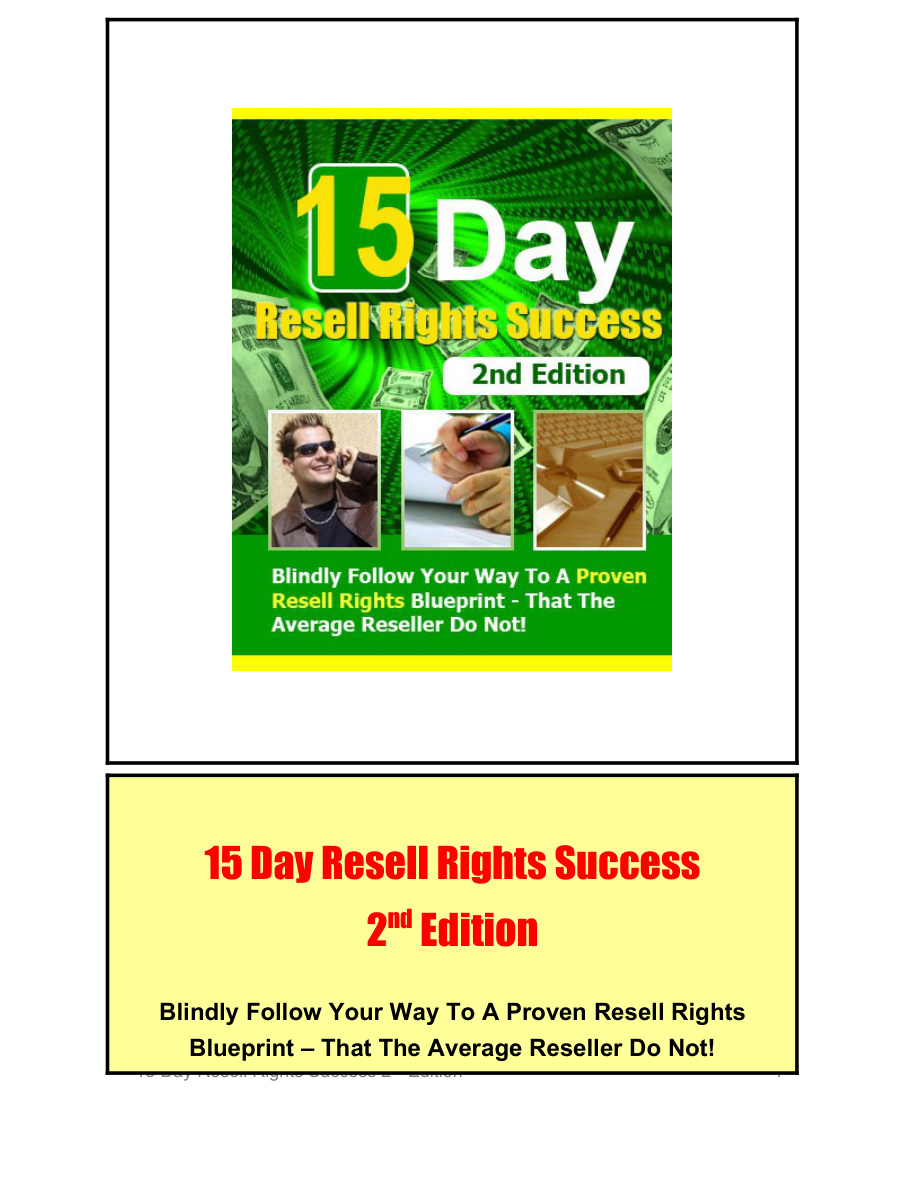 15 Day Resell Rights Success PDF Download
