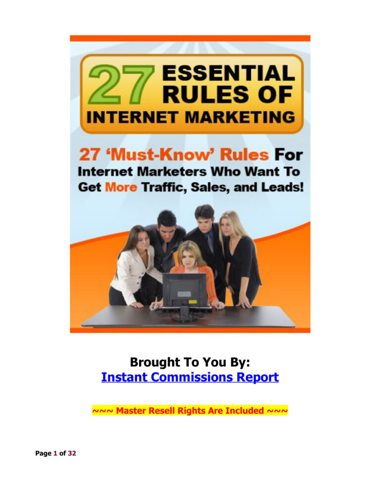 27 Essential Rules of Internet Marketing PDF Download – Unknown Author