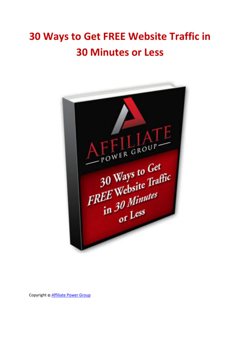 30 Ways to Get Free Website Traffic PDF Download – Unknown Author
