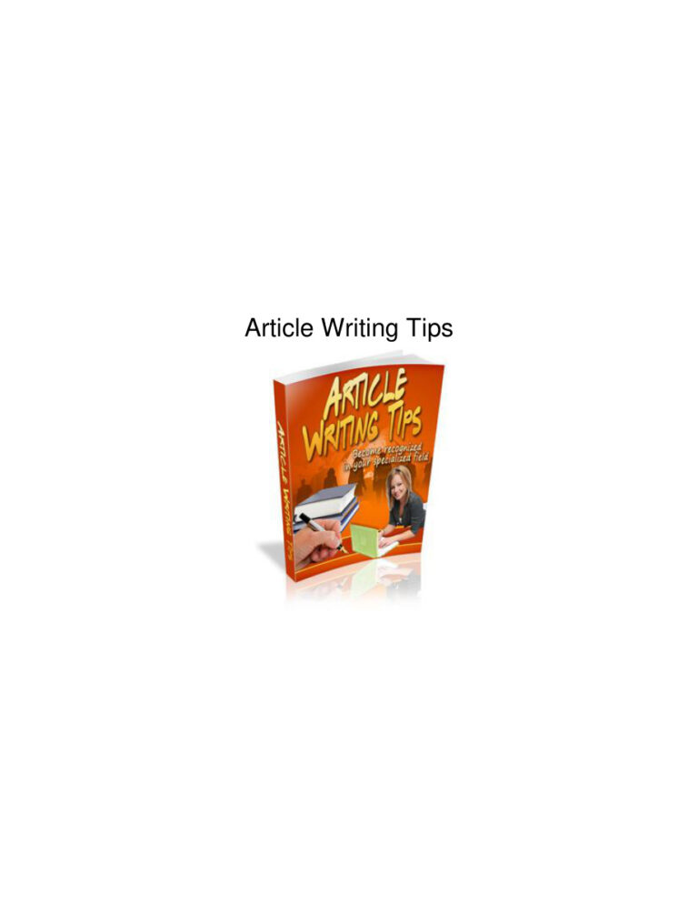 Article Writing Tips PDF Download – Unknown Author