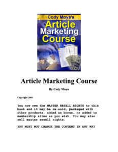 688c724fe6b59 article marketing course by cody moya Kitap Kapağı