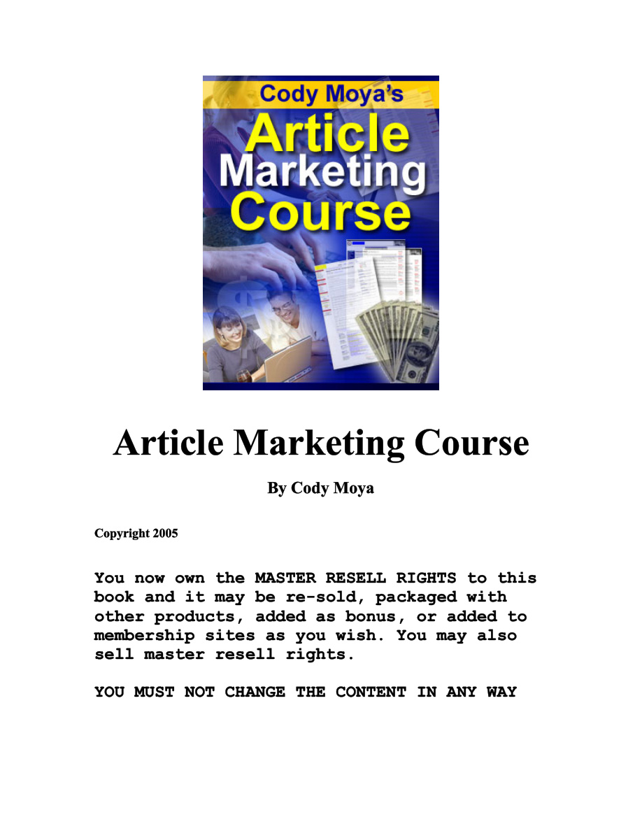 Article Marketing Course PDF Download