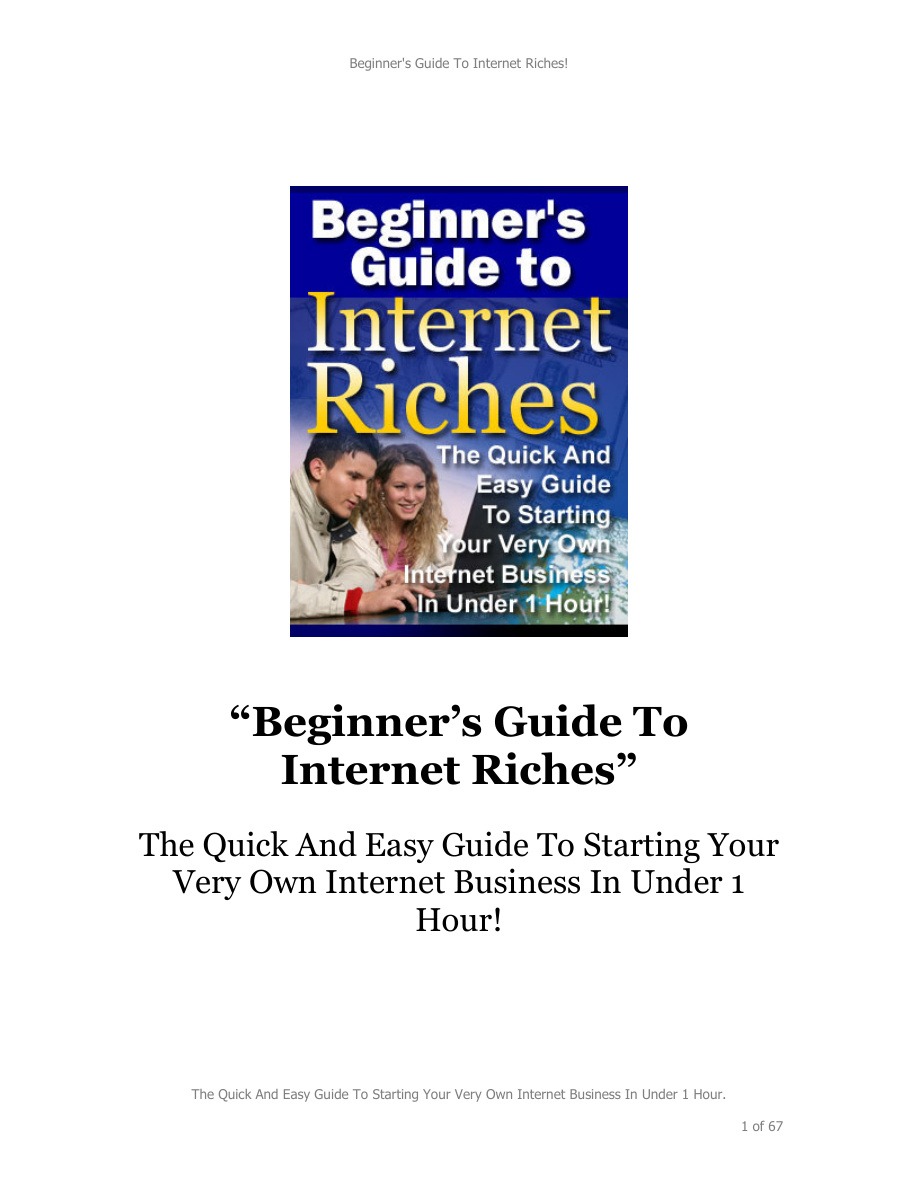 Beginner's Guide to Internet Riches PDF Download