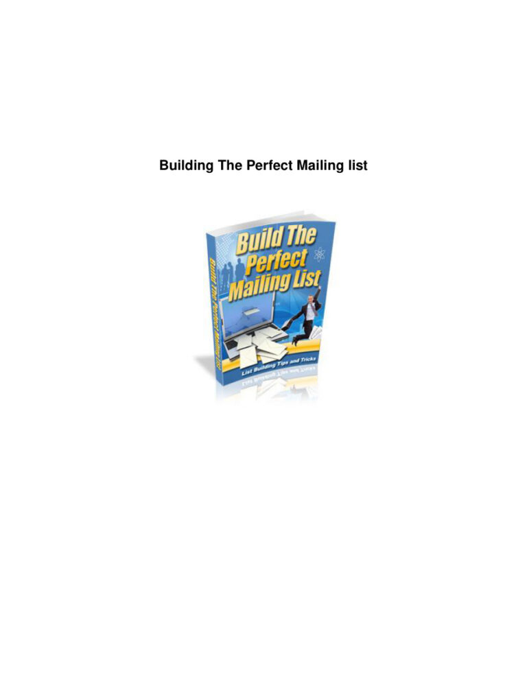 Building the Perfect Mailing List PDF Download – Unknown Author